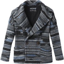 prAna Arria Sweater Jacket Size Large Southwest Charcoal Aztec Coat Shaw... - £34.64 GBP