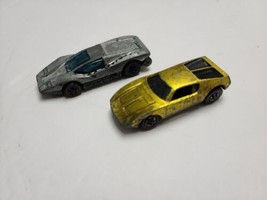 Lot 2x Hot Wheels Redline AMX/2 &amp; Large Charge Coupe vintage Mattel 1968 Rare - £24.21 GBP