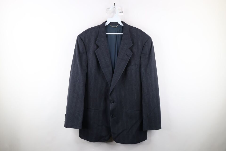 Vtg 90s Christian Dior Mens 46R Wool Striped 2 Button Suit Coat Blazer J... - £44.64 GBP