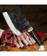 Chopping Bone Knife Butcher Knife Handmade Forged Stainless Steel Sharp ... - £213.43 GBP