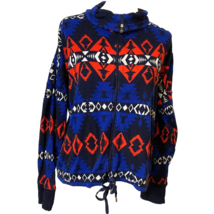 L-RL Lauren Active Ralph Lauren Womens XL Full Zip Aztec Jacket Zip Drawstring - £14.11 GBP