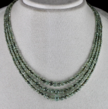 Antique Old Natural Emerald Beads Necklace 3 L 152 Cts Precious Round Gemstone - £197.09 GBP