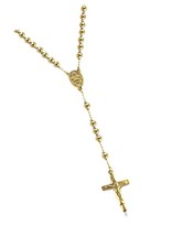Stainless Steel Beaded Rosary Cross Necklace 6MM for - $91.68