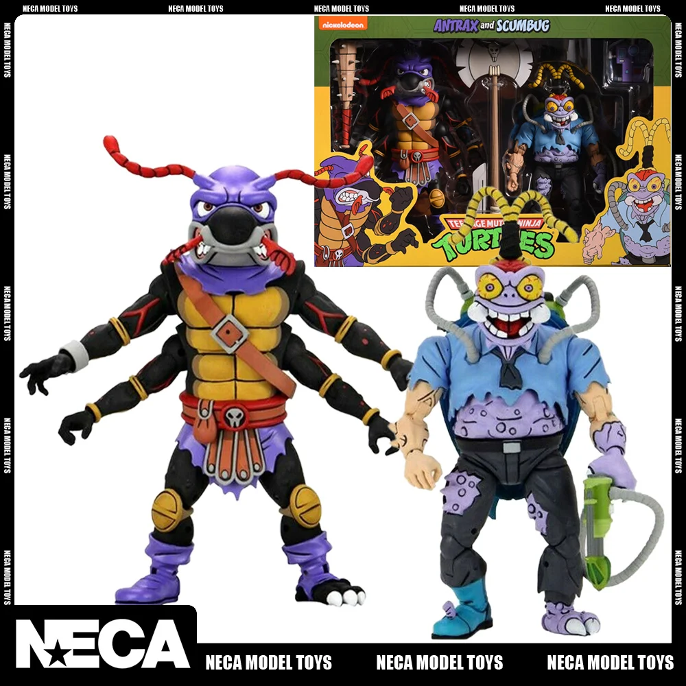 Original NECA 54227 Teenage Mutant Ninja Turtles Cartoon Antrax and Scumbag 2 - £134.57 GBP