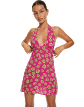 Motel Rocks Leana Abito IN 90&#39;s da Spiaggia Floreale Rosa Acceso (MR59) - £20.09 GBP