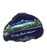 Winter Park Colorado Souvenir Painted  on Thin Slab of Dark Stone-5 by 3... - $19.88 CAD