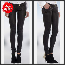Women&#39;s Leather Pants Genuine Lambskin Leather Party Skinny Legging Trou... - $160.80 CAD