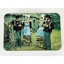 VTG Massilly France Tin Box Decorative Container Traditional Breton Costumes - £39.83 GBP