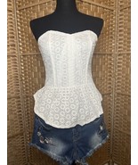 White Eyelet Peplum Corset - €8,74 EUR