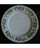 Gibson Designs Holiday Classics Holly Berry China Dark Green Leaves Red ... - $14.21