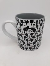 Disney Mickey Mouse White Ceramic Mickey faces Coffee Tea Mug, 12 oz - £11.06 GBP