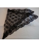 WOMENS HAIR NET TRIANGULAR LACE FLORAL Pattern BLACK 38&quot; Long by 26&quot; Wide - $7.91