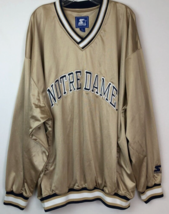 Notre Dame Fighting Irish Vintage NCAA 90s Sewn Pullover Gold Apparel Shirt XL - $58.79