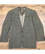 VTG Valentino Uomo Italy 41R Wool Houndstooth Blazer Suit Jacket Office ... - $102.42 CAD