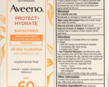 2 Aveeno 2 Oz All Day Hydrate SPF 60 Broad Spectrum Sunscreen For Face E... - $40.99