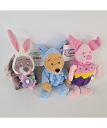 Lot 3 Disney Store Easter Bunny Pooh Gopher &amp; Easter Egg Piglet Mini Bea... - £8.53 GBP