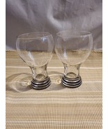 2 Homer Laughlin Fiesta Ware Goblet Glassware Bar 3 Band 16 oz Clear Glass  - $539.91 MXN