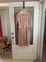 Eliza J Mauve Lace Floral Formal Dress Belted Short Sleeves Cocktail Ali... - $34.60