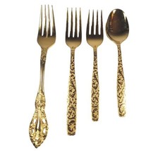 Americana Golden Heritage International Silver Flatware 3 Forks 1 Spoon Has Wear - £6.85 GBP