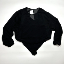 Express Black Long Sleeve Bodysuit Women’s Size Large Sheer - $17.75