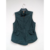 Bit Bridle Vest Womens Medium Quilted Puffer Stretch Outdoor Western Green - $14.97