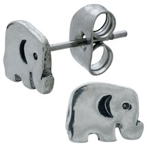Pewter Lucky Elephants Post Earrings - £2.36 GBP