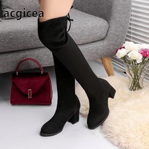 Fashion Women Boots Spring Winter Over The Knee Heels Quality Suede Long Comfort - £31.46 GBP