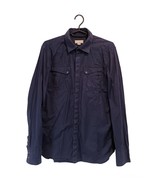 Diesel Mens Navy Blue Long Sleeve Button Down Shirt Chest Pockets Logo s... - £16.67 GBP