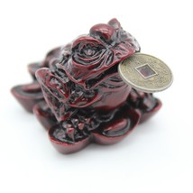 Chinese Red Resin Frog Lucky Money Feng Shui Toad Figurine Statue 1.5 in Vintage - £10.22 GBP