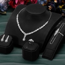 Luxury 4pcs Zircon jewelry sets For Dubai Women Wedding Party Bridal Costume Jew - £60.04 GBP