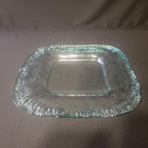 ECOGLASS Recycled Glass Plate Aqua Hue Square Scalloped Irregular Edge S... - $22.76