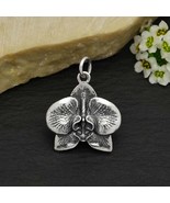 Sterling Silver Orchid Charm 21x17mm - $608.82 MXN