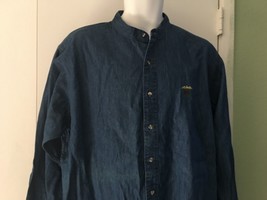 Eagle VINTAGE~Men&#39;s Size 17 34/35 DENIM~Button Front~Shirt~Blue~VTG 90&#39;s - £12.68 GBP