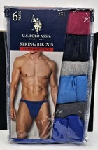 US Polo Assn 6 Pack String Bikinis Mens Cotton Stretch Underwear 2XL 44-46 - $23.75