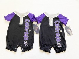 2 NWT Colorado Rockies Genuine Merchandise Baby Girl One Piece, Black, 0-3M - £9.50 GBP