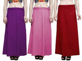 Pure Cotton Women Petticoat Sari Underskirt Free Size Plain Petticoat Pa... - $14.14