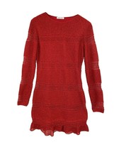 RONNY KOBO Womens Dress Metalic Elegant Stylish Knitted Red Size S - £74.37 GBP