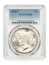 1924-S $1 PCGS MS62 - $483.79