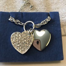 Vintage Avon 2004 Heart Accent Bracelet - Silvertone - £23.21 GBP