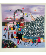 Jane Wooster Scott Birds of a Feather Penguins giraffe zoo primitive fol... - $48.51