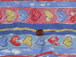 Hearts &amp; Stripes 1 yd Fabric Remnant Cranston Print Works - £6.21 GBP