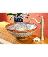 Ceramic Attachment Designer Basin Antique Style Round Hand Painted Class... - £769.15 GBP