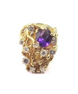 14k Yellow Gold Women&#39;s Vintage Ring With Amethyst February Birthstone &amp;... - $22,813.93 MXN