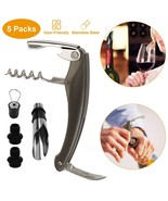 5-Piece Wine Bottle Opener Corkscrew Wine Accessory Tool Stopper Foil Cu... - £16.80 GBP