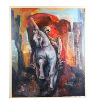 Untitled Equestrian Oil on Canvas Signed Nebojsa 39&quot; x 47&quot; Great Condition! - £1,661.86 GBP