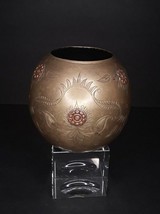 India Vintage round brass and copper engraved vase - £67.11 GBP