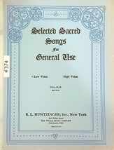 Selected Sacred Songs for General Use Low Voice 1930 Music Book  374a - £5.49 GBP