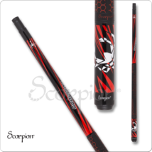 Scorpion SW32 Pool Cue Black with Red Slanted Points 19oz Free Shipping! - $188.10