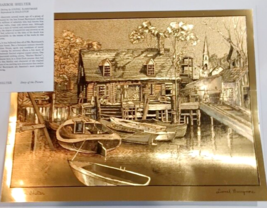 Gold Foil Etching Lionel Barrymore HARBOR SHELTER 12&quot;X9&quot; Vintage Signed Original - £22.94 GBP