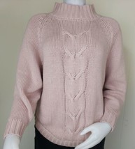Nanette Lepore Cable Knit Sweater Womens Small Wool Cashmere Mock Neck P... - $33.30